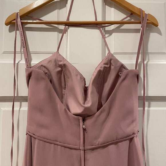 Mori Lee Criss-Cross Bridesmaid Dress in Desert Rose (Size 2) - Picture 3 of 6